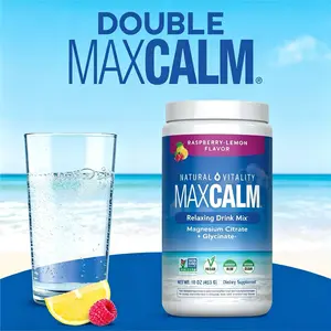 2 Pack-Double MaxCalm MaxCalm Relaxing Drink Mix Bundle- Anti Stress Drink Mix - With lonic Magnesium Citrate +Glycinate - Raspberry Lemon Flavor