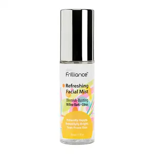 Frilliance Blemish-Busting Facial Mist, Refreshing, Willow Bark, Vit C, Setting Spray, Alcohol Free, Sensitive Skin, Hydrating Moisturizer Skincare Makeup Moisture