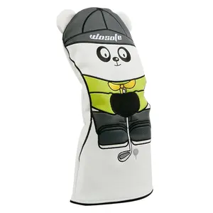 Golf Club Cover, Creative Cartoon Panda Design Golf Club Head Cover, Comes with 8 Counts Rotating Tags