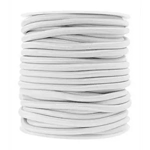 Mandala Crafts 3/16 Inch 6mm 16 YDS White Round Elastic Cord - Heavy Duty Stretch Rope for DIY Crafting and Outdoor Use