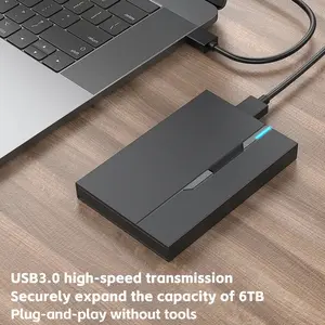 External Hard Drive Enclosure USB 3.0 Hard Disk Case 6TB Supports 7mm 9.5mm SATA SSD HDD For Laptop PC large capacity external hard drive