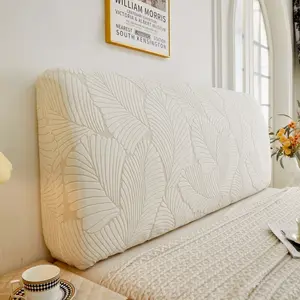 1pc Modern Minimalist Large Leaf Pattern Headboard Cover, All-Around Dustproof & Stain-Resistant, Soft Washable Universal Headboard Protector