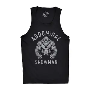 Mens Abdominal Snowman Fitness Tank Sarcastic Yeti Graphic Sleeveless Tee for Men Funny Workout Shirt for Men with Plus Sizes Sarcastic Tank Top for Men Funny Fitness Sleeveless Tee Novelty Tank Tops for Guys Black -