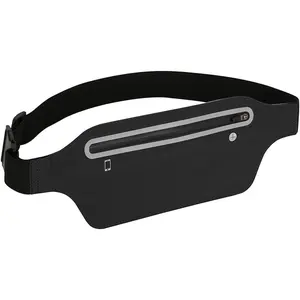 Packs for Women, Waterproof Fanny Pack for Men, Adjustable Running Belt Waist Pack Slim Expandable Pocket Belt Black, iPhone Running Holder Cell Phone Elastic Waist Pouch Bag for Galaxy