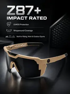 High-Quality Photochromic Shades — Square Single Lens, UV400 Protection, Z87+ Approved, Unisex