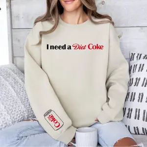 Graphic Sweatshirt for Women, Funny Soda Lover Print, Casual Crewneck for Daily Wear