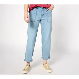 LOGO by Lori Goldstein Petite Boyfriend Jean