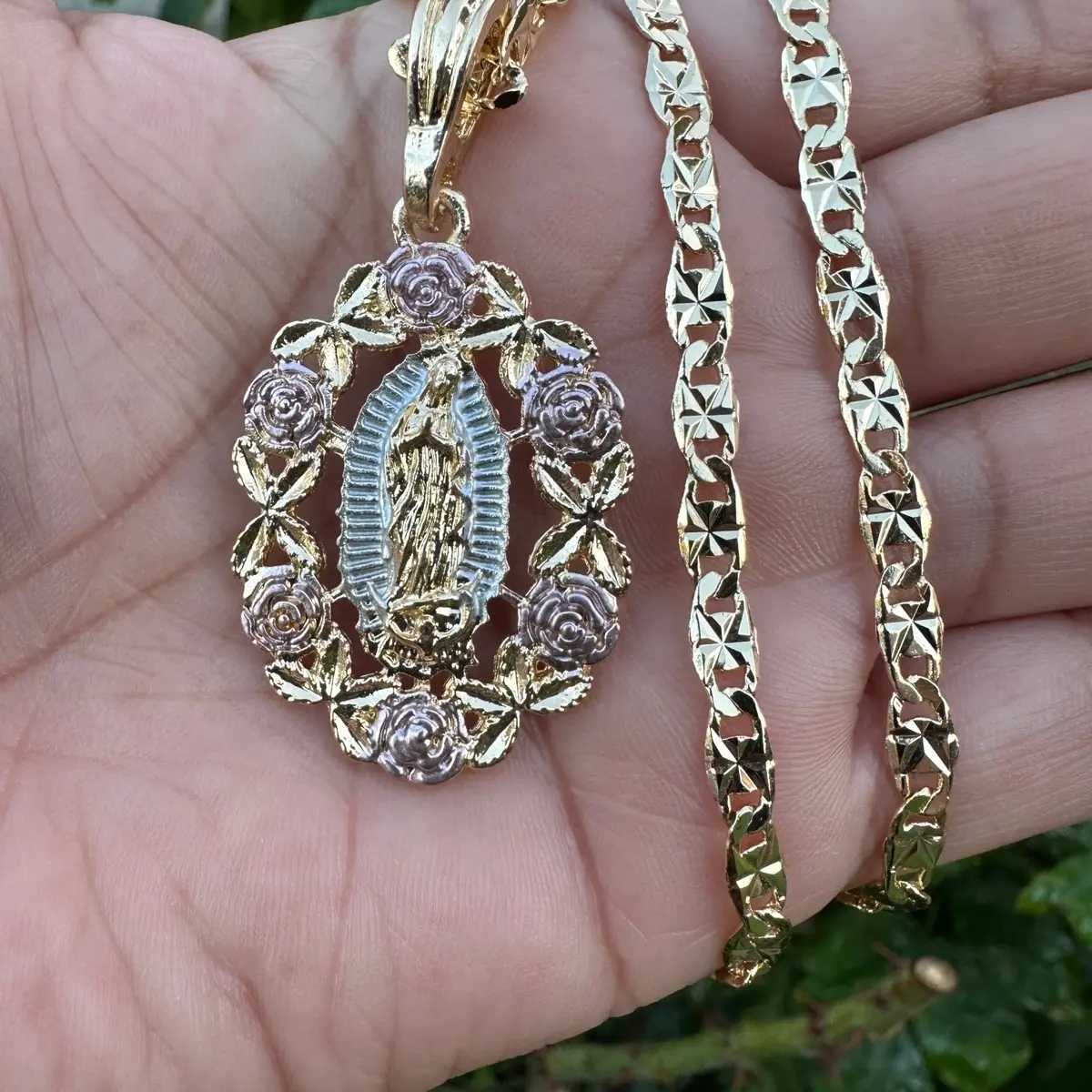 Roses Virgencita Necklace Chain Female Anniversary Daily Engagement