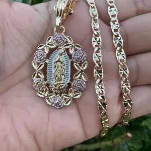 Roses Virgencita Necklace Chain Female Anniversary Daily Engagement