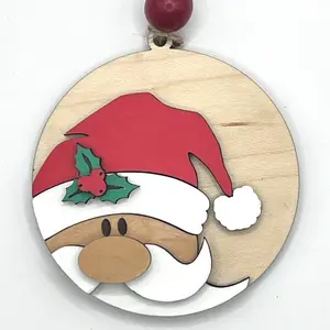 Santa Wooden Christmas Ornament