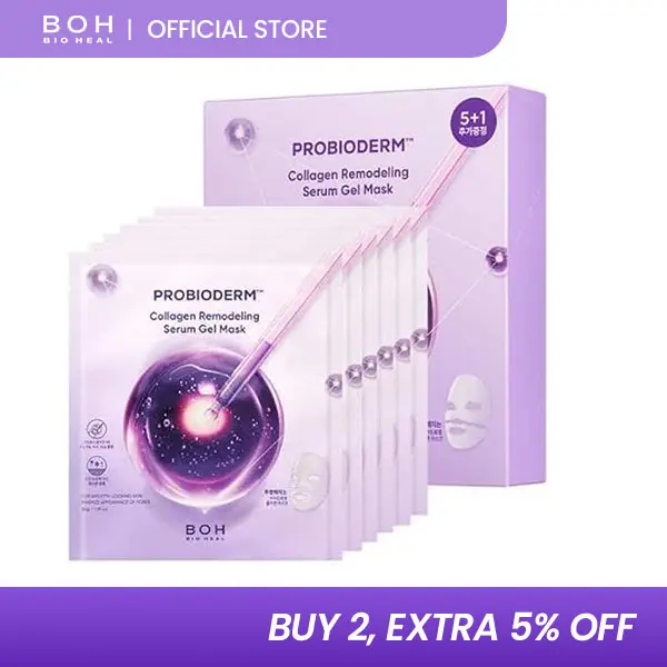 BIOHEAL BOH PROBIODERM™ Collagen Remodeling Serum Gel Mask (6ea X 34g) | Hydrogel Mask with Collagen Capsules for Firmness & Pore Refinement | Hydrating Facial Mask for Smoother Skin Hydrate Moisturizer