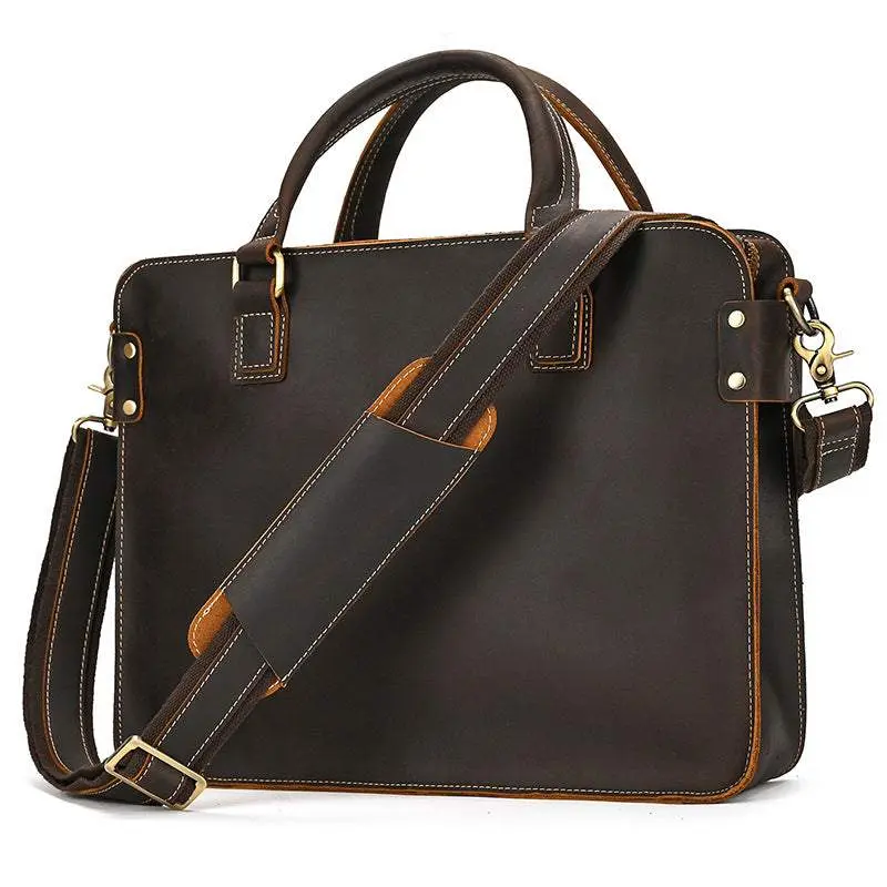 14" Retro Commuter Leather Briefcase