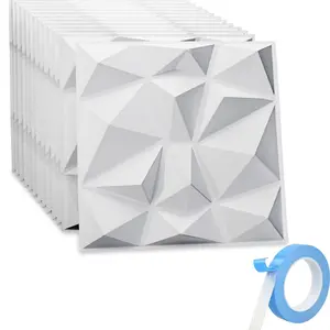12pcs/20pcs Self-Adhesive 3D Wall Panels, Textured Peel and Stick Wall Paper, Waterproof Oilproof Fireproof Scratch Resistant, for Living Room Office Ceiling Interior Walls Doors