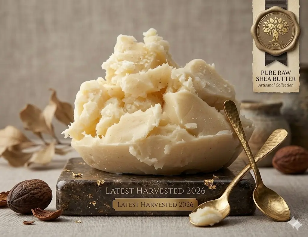 100% Pure Unrefined Raw African Shea Butter - Intensive Moisturizing, Hydrating, Soothing Unscented Body Butter for Dry Skin - Gentle DIY Body Care Base for Cosmetic Skin Repair, Moisture, Radiant
