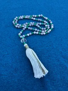 Riverroot - Green Onyx and Cloudy Quartz  6mm Mala Prayer Beads