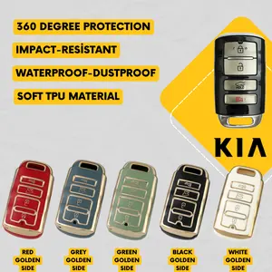 KIA 4-Button Key Fob Cover for Cadenza, K900, K7, K9 - Tpu Remote Case