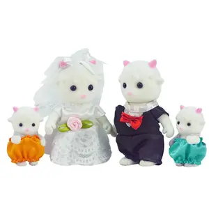 Sheep Family Doll Set, 4 Counts Cute Forest Animal Family Doll, Home Decor Ornaments, Stuffed Animal Gift, Birthday Gift for Girls & Boys