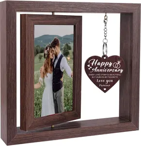 Happy Anniversary Picture Frame Gifts for Men Women, Anniversary Wedding  for Her Him Boyfriend Girlfriend Wife Husband Couple, Display Two 4x6 Photos