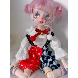Handcrafted Clown Style Art Doll – Hand-Painted Collectible (White Skin Edition)