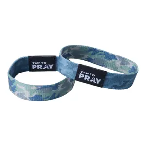 Tap To Pray® Wristband – Green & Charcoal Camo