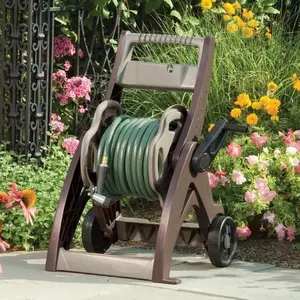 175 ft. Hose Reel Cart, With Small storage compartment, Holds up to 175' of 5/8" Standard, Vinyl Hose, Mocha and Taupe