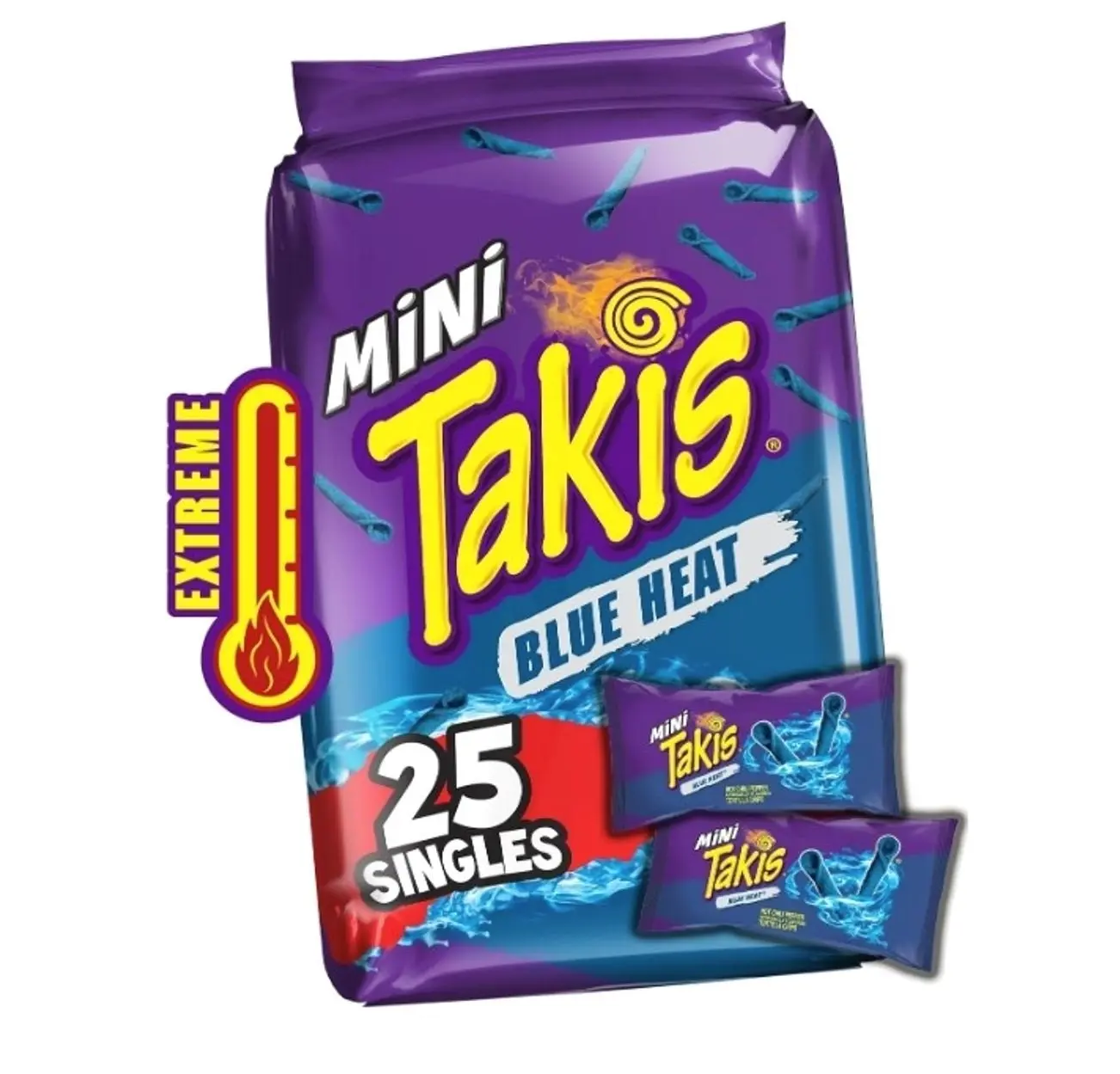 Takis Mini Rolled Tortilla Chips Multipack - Blue Heat, 25 Count / 1.23 oz