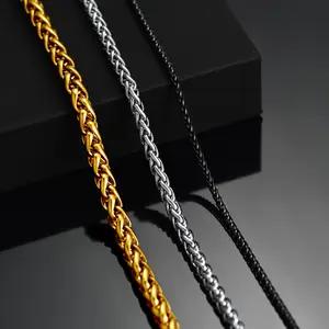 FaithHeart 3MM Rope Wheat Chain Necklace For Unisex Fashion Jewelry