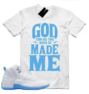 Shirt to match the Jordan 12 Melo Carolina Blue, 12 Melo Shirt Men, Casual Unisex 100% Cotton, Streetwear, Classic Fit, Size S-5XL