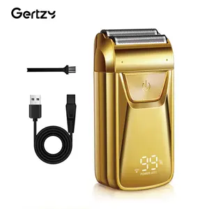 GERTZY Dual Grid Precision Beard Trimmer for Men with LCD Battery Display - Rechargeable Stubble Grooming Tool, Dual Head Trimmer, Gift for Boyfriend, Husband, Dad, Friends