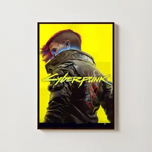 Cyberpunk Poster Neon Tech Wall Art Unframed Print Waterproof HD Art Sticky Wall Home Living Bedroom Decor Modern Room Decoration Easy-To-Apply Gift