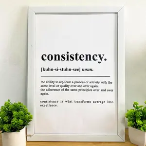 Consistency Definition Poster, Motivational Art For Entrepreneurs, Office Wall Decor, Inspirational Poster