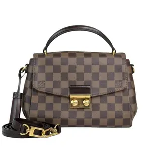 Pre-owned Louis Vuitton Leather Crossbody Bags Damier Ebene Croseitte Shoulder Bag Crossbody Brown Checkered Design with Gold Hardware