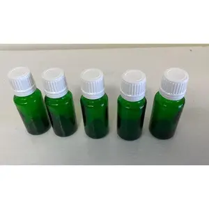 0.5 oz green essential oil bottle with eurodrop tamper evident cap bundle of 5 units Glass Organiser