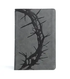 CSB Large Print Personal Size Reference Bible, Charcoal LeatherTouch Crown of Thorns, Red Letter, Presentation Page, Cross-References, Full-Color Maps, Easy-to-Read Bible Serif Type - Imitation Leather