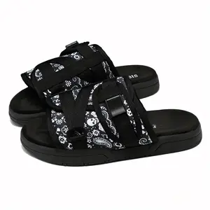 2026 Bandana Print Slide Sandals for Men & Women, Adjustable Strap Open-Toe Slides, Non-slip Comfort Cushioned Footbed, Casual Streetwear Slippers for Beach, Pool & Daily Wear