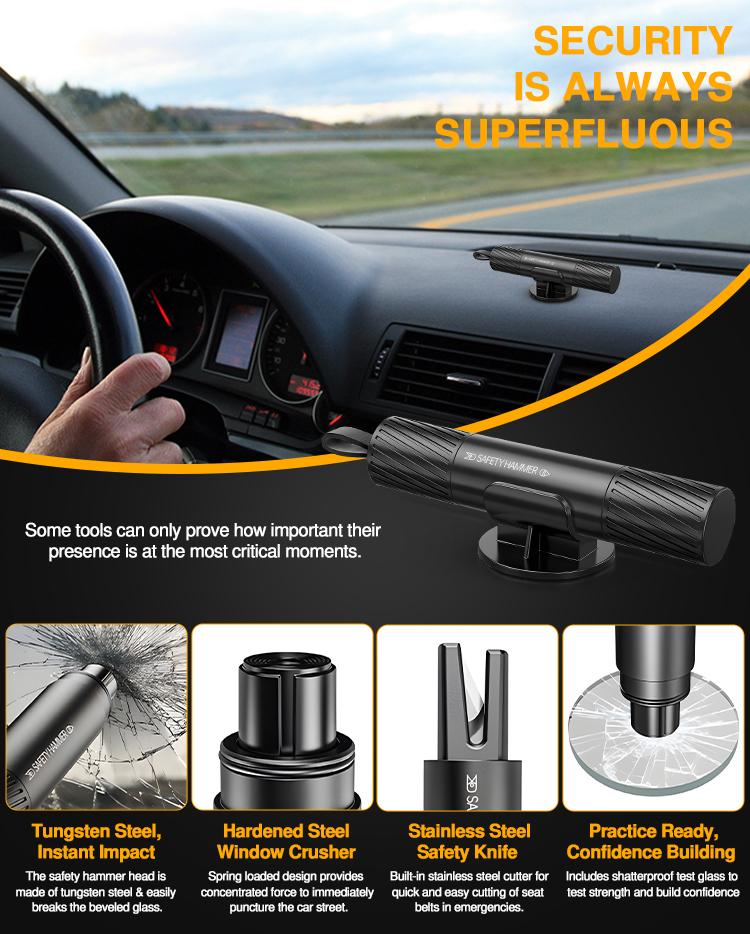 2-in-1 Car Accessories, Rapid Escape, Emergency Rescue Tool for Auto Accidents.