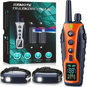 3300ft Range  Electric Shock Vibration & Sound Modes Rechargeable Dog Training Collars Adjustable Nylon Strap Waterproof  For Small To Large Dogs (5-150lbs)