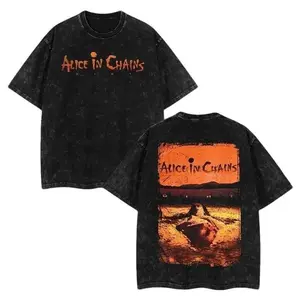 Alice In Chains Dirt Album Tracklist Retro T-Shirt, 90s Grunge Rock Band Acid Washed Cotton Graphic Tee, Vintage Unisex Streetwear for Men Women Fans