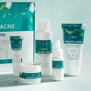 Tea Tree Oil Face Care Kit for Acne - 5 Piece Set with Face Wash, Toner, Serum, Gel Moisturizer & Cream - For Oily, Acne-Prone Skin - Blemish Control Skincare - Acne Clearing Products