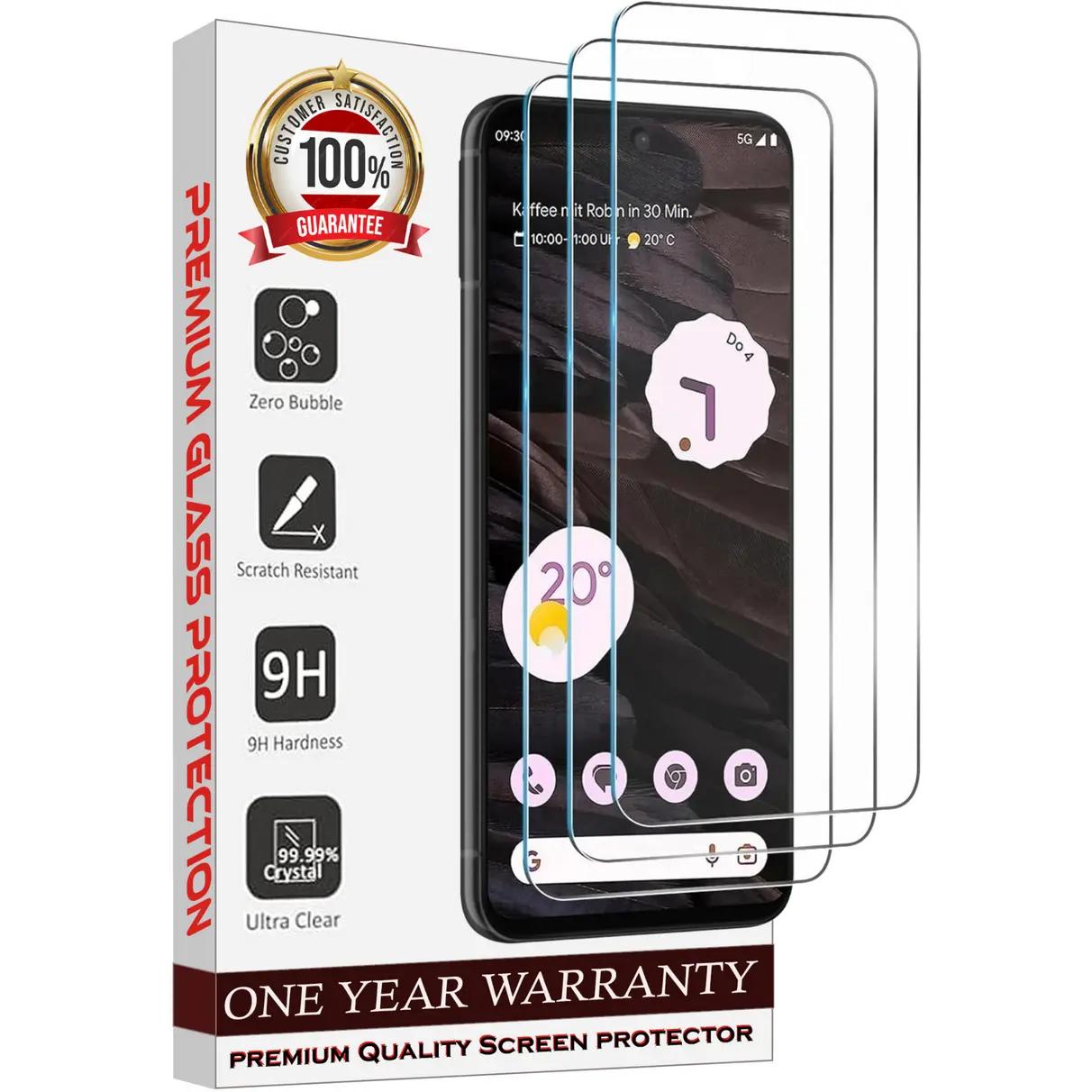 Entronix Clear Screen Protector Compatible with Galaxy A50 Glass- 3-Piece Combo Installation Protection Tempered Resistance
