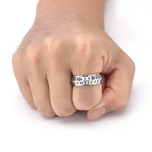 Viking Rune Titanium Steel Rotatable Ring for Men and Women Daily Wear Gift