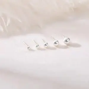 5 Piece Stainless Steel Silver Stud Earrings Versatile Steel Ball Earrings Beauty & Personal Care