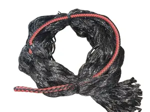 Adult Saddle Bronc Rein Extra Soft Black & Red Cord on Black Poly 6' Tack Paracord Neck Bronc Reins