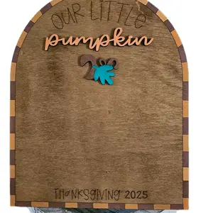 Our Little Pumpkin Baby's First Thanksgiving Keepsake Hand-Painted Basswood Sign