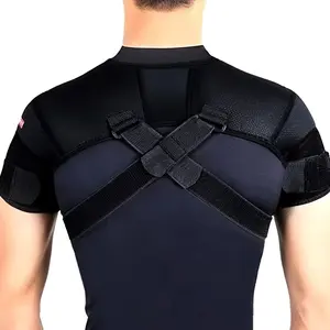 Adjustable Men's Sports Shoulder Pads - Breathable & Impact-Resistant Polyester Protective Gear for Running, Basketball & More with Secure Straps Healthcare Tool S/M