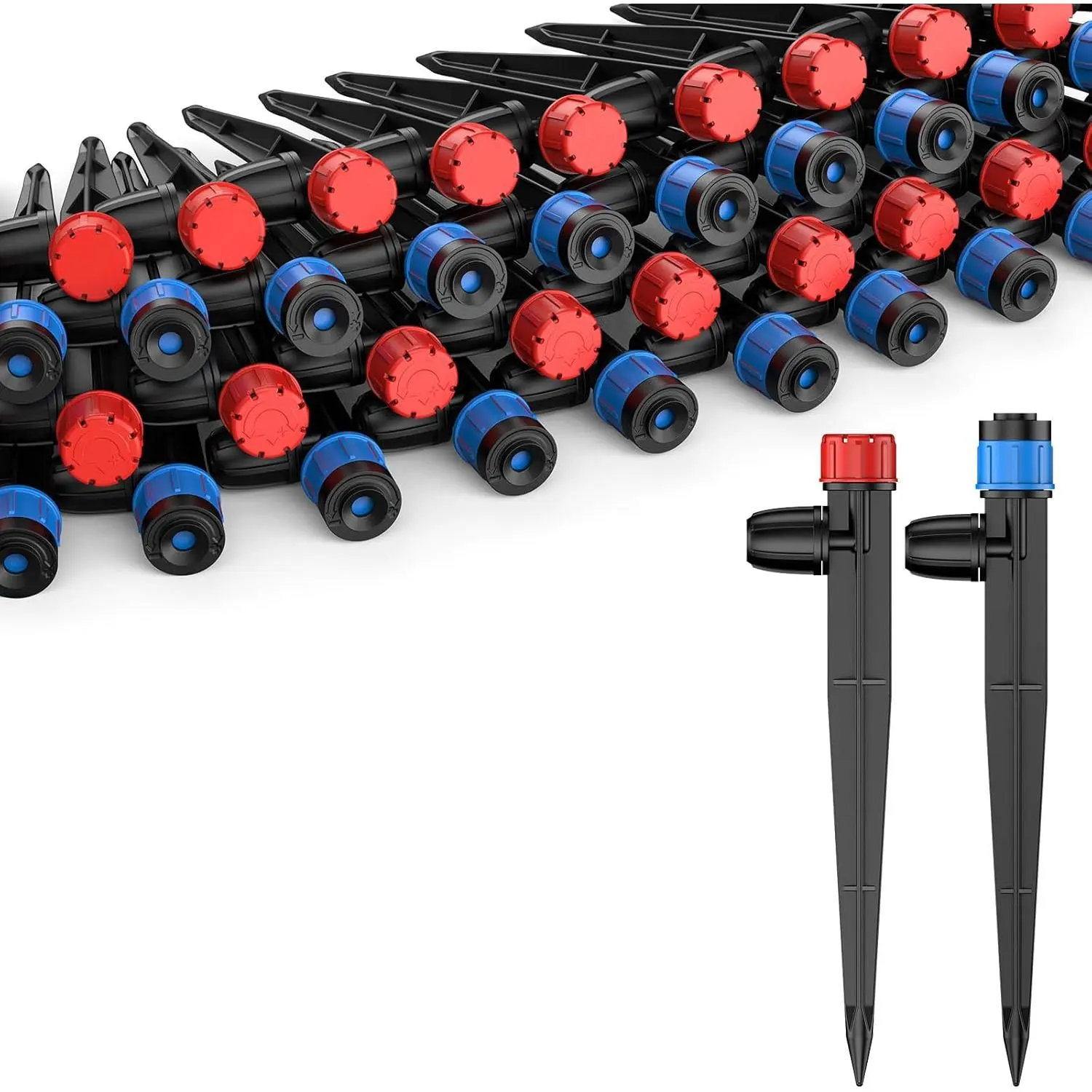 30 count Drip Emitters for 1/4" Drip Irrigation Tubing, Drip Irrigation Emitters Sprinkler Heads with Adjustable 360  Water Flow, Garden Drippers for  Watering System