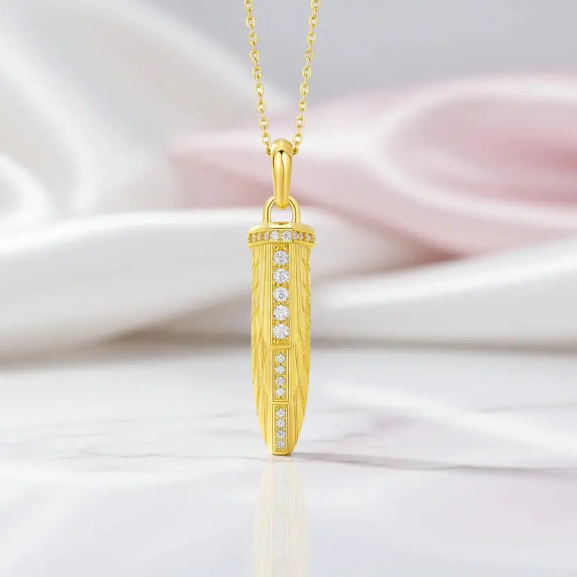 Empire Amulet With Pave Diamond Option Necklace