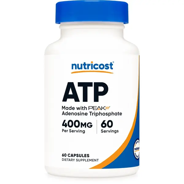 Nutricost Organic Edible Peak ATP Dietary Supplement - 400mg, 60 Capsules, 60 Servings, Vitamin-Supported for Fitness & Youth, Non-GMO, Gluten-Free, Lactose-Free, Made in FDA Registered Facility