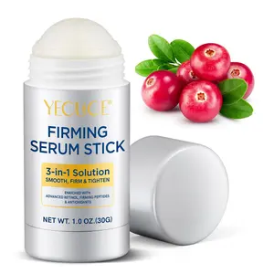 30g Yecuce Firming Essence Stick, Firming Face Serum, Three-In-One Solution, Rich in Peptides and Cranberry Extract, Soften Skin, Tightening, Perfect for Outdoor Skincare