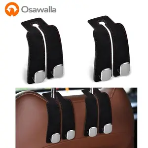Car Seat Back Storage Hook, Car Purse Hook, Car Seat Hooks for Headrest, Car Hooks for Purses and Bags Cute (Black-2 Pack)